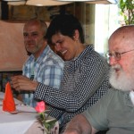Herr Dehmel+Eva Reiser+Klaus Ammann beim Mittagessen, 2012.